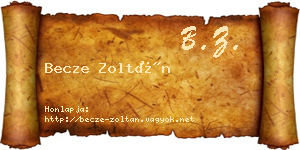 Becze Zoltán névjegykártya